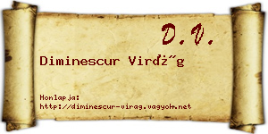 Diminescur Virág névjegykártya
